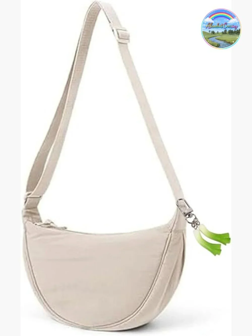 Nylon Hobo Crescent Crossbody Bag, Dumpling Moon Shoulder Bag